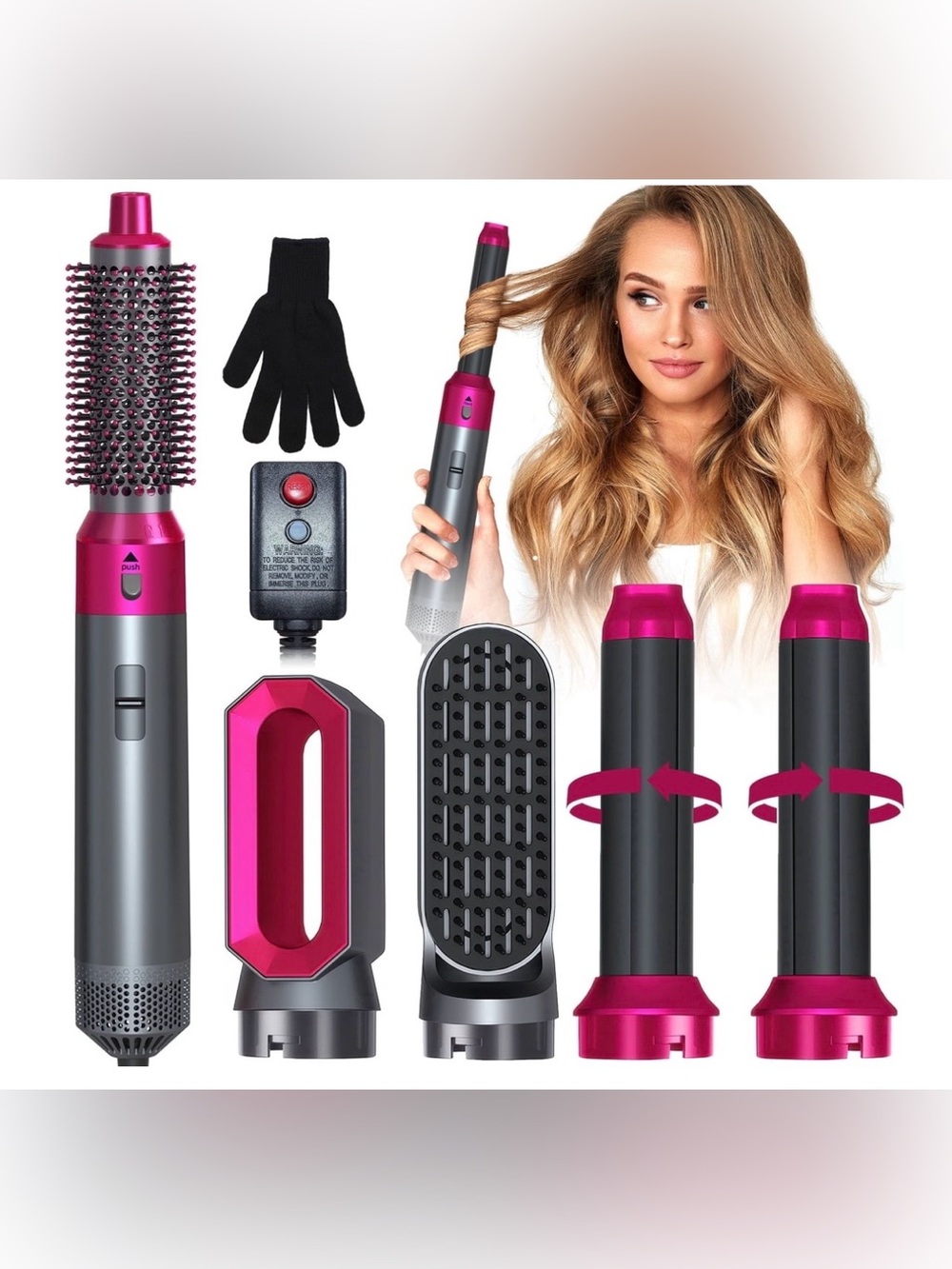 Hair Dryer Brush Set,5 in 1 Hot Air Brush, Negative Ionic Hair Styling Tools